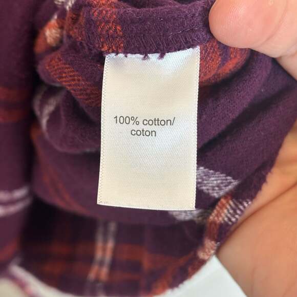 Maurices Purple Plaid Hooded Flannel Shirt Size Medium - Picture 3 of 6